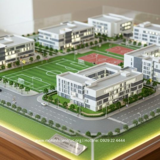 Sa bàn trường học – Giới thiệu tổng quan quy hoạch và khuôn viên trường học Sa bàn trường học thể hiện tổng quan quy hoạch và khuôn viên, do Mô hình Song Anh thực hiện.