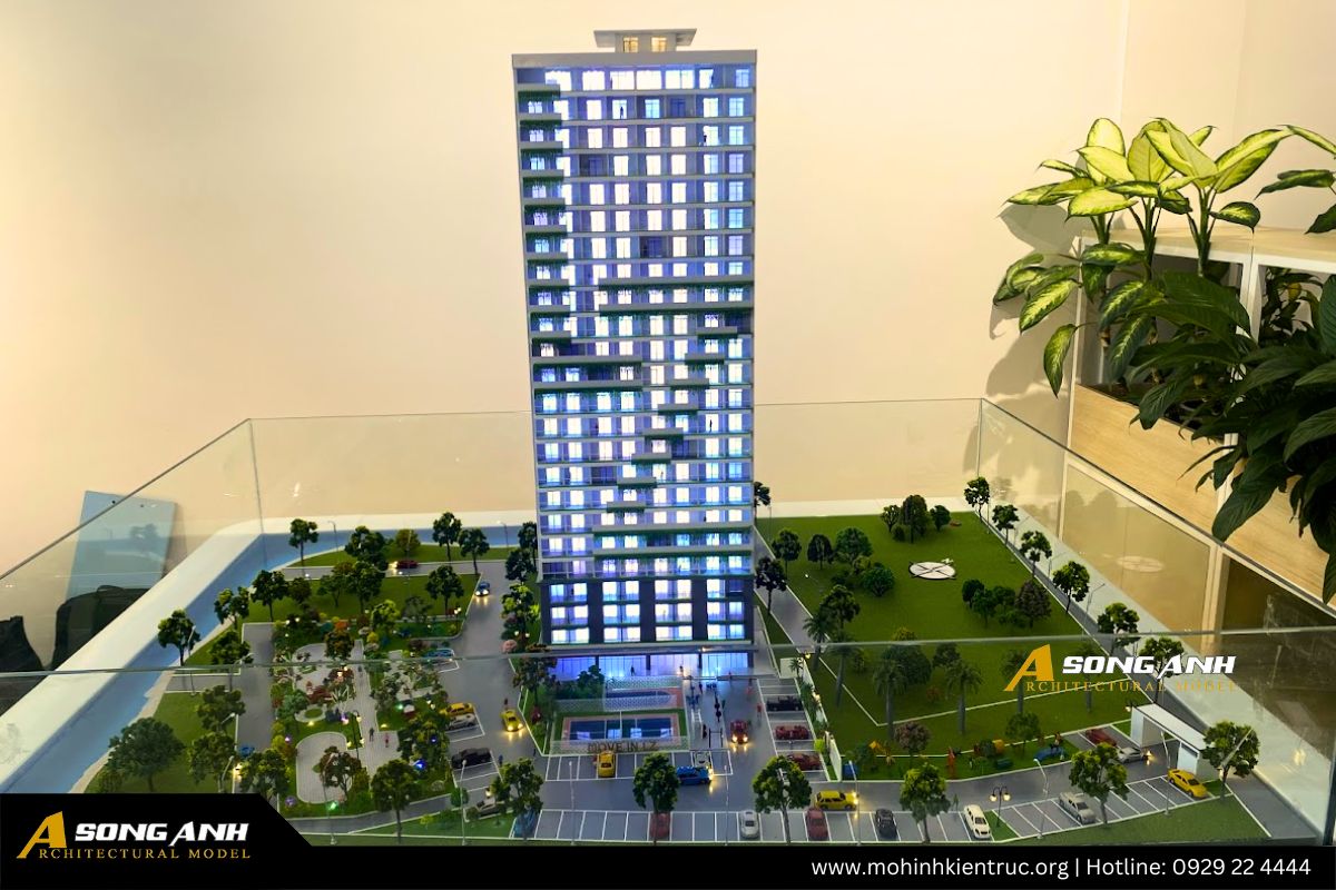 Mô hình toàn nhà LZ Seaview Residence tại văn phòng realestate.com.kh