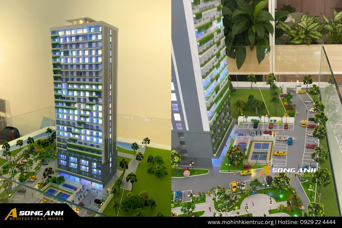 Mô hình toàn nhà LZ Seaview Residence tại văn phòng realestate.com.kh