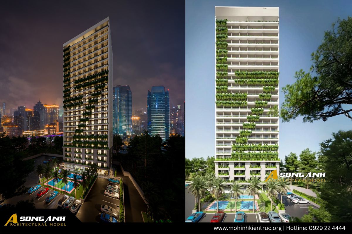 Mô hình toàn nhà LZ Seaview Residence tại văn phòng realestate.com.kh