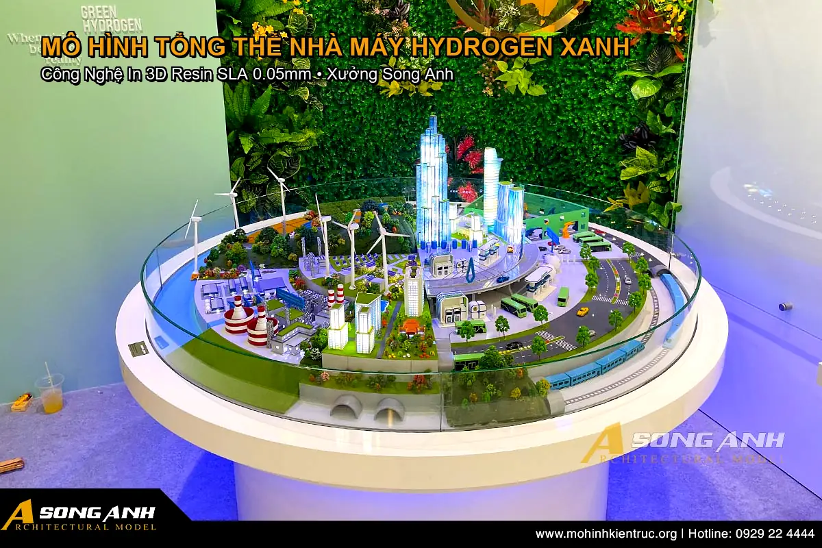 Mô hình tổng thể nhà máy năng lượng tái tạo Hydrogen xanh ứng dụng công nghệ in 3D Resin