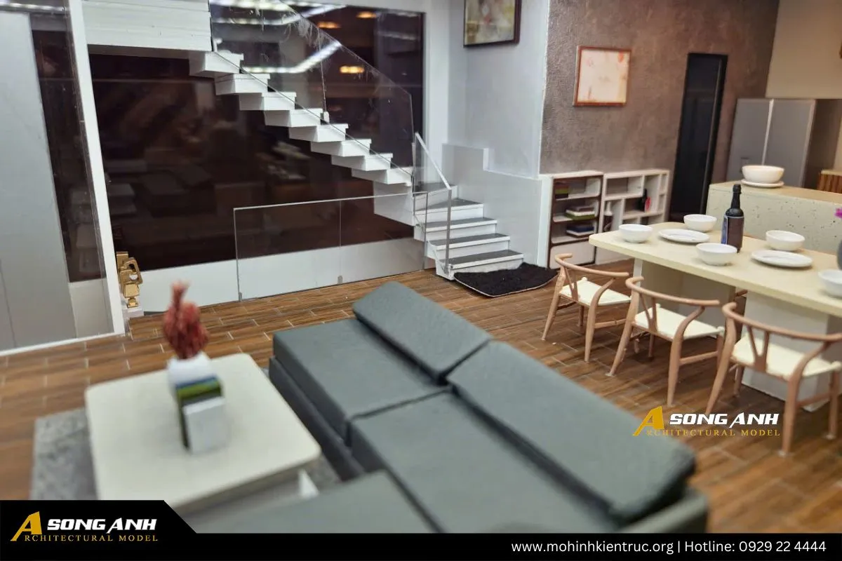 Mo hinh nha mau Casa Bonita chi tiet phong khach