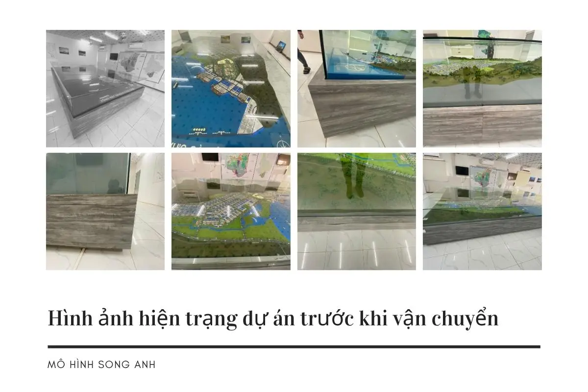Toàn cảnh dự án vận chuyển sa bàn thu nhỏ Cảng Nước Sâu Cà Ná kích thước lớn do Mô Hình Song Anh thực hiện chuyên nghiệp an toàn.