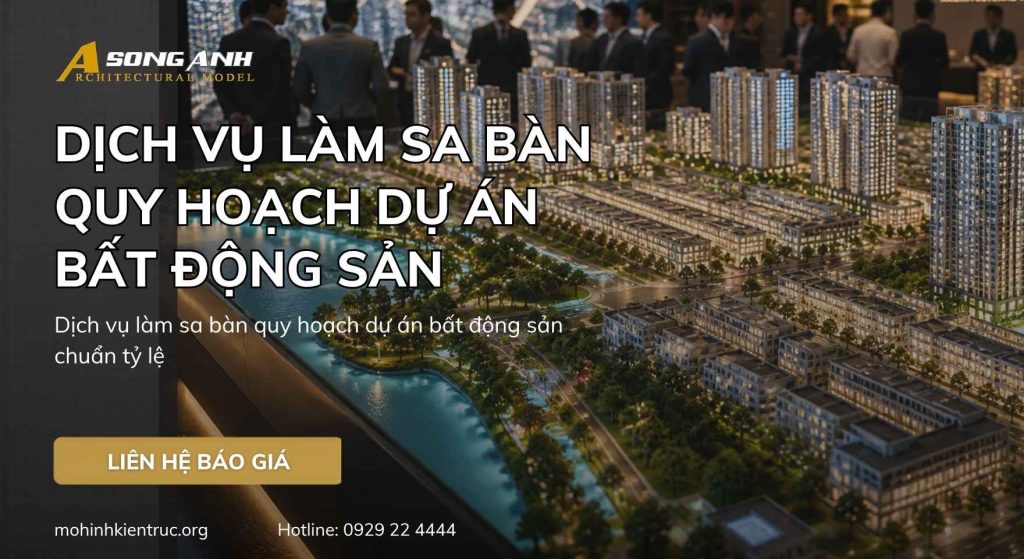 Hình ảnh sa bàn quy hoạch dự án bất động sản được thi công chuẩn tỷ lệ