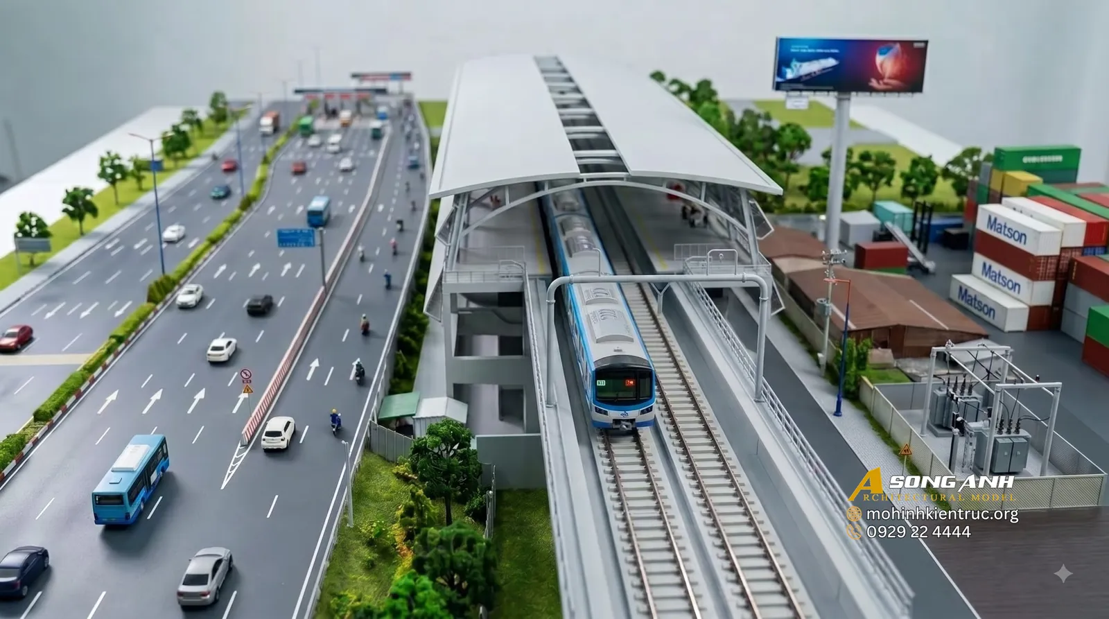 Mô hình tuyến Metro kết nối giao thông trong dự án sa bàn quy hoạch TOD